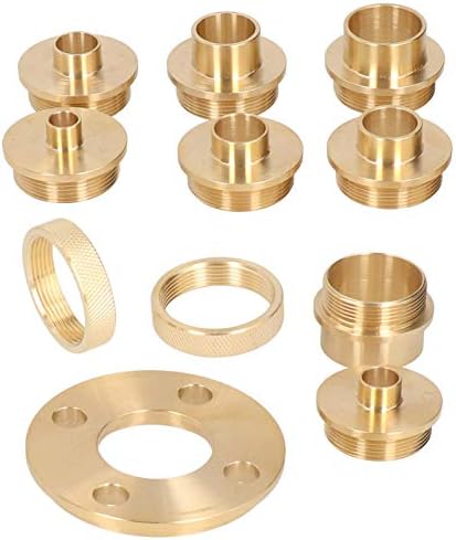 BTER Router Template Guide Set, 11pcs Solid Brass Template Guide Bushing Set, Portable Router Guide Bushing Kit with Carrying Case, Lock Nuts & Template Guide Adapter for Hinge Routing, Dovetailing