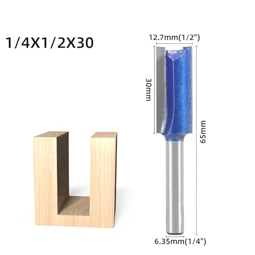 Professional Double Flute Straight Router Bits, 1/4 Shank Flush Trim Router Bit Set, Cutting Diameter Respectively 1/2”,1/4”, 3/8”,5/16” (Size 1)