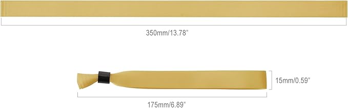100 Pack Wrist Bands|Gold Wristbands for Events|Wristbands for Concerts Festival Admission Party|13.78” x 0.59”
