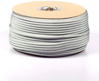 The Paracord Store | Type III 550 Paracord - 50 FT Hank, Silver Grey | Heavy Duty 7 Strand Tactical Paracord - USA Made Nylon Outdoor Parachute Cord for Camping, Fishing & More - Survival Cord