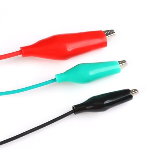 Alligator Clip Test Leads - 50cm Multicolor Wire Jumpers with 4.5cm Electrical Clips, Assorted Red Yellow Green Black White,10-Pack for Electrical Testing Electronic Experiments