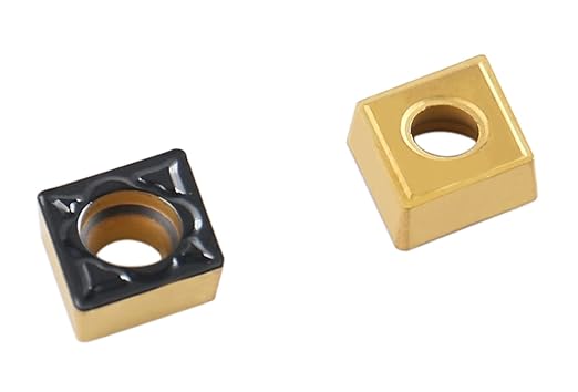 Accusize Industrial Tools Ccmt21.51-Md Cvd Coated Carbide Inserts, 10 Pcs/Box, Black and Yellow, 2200-1008