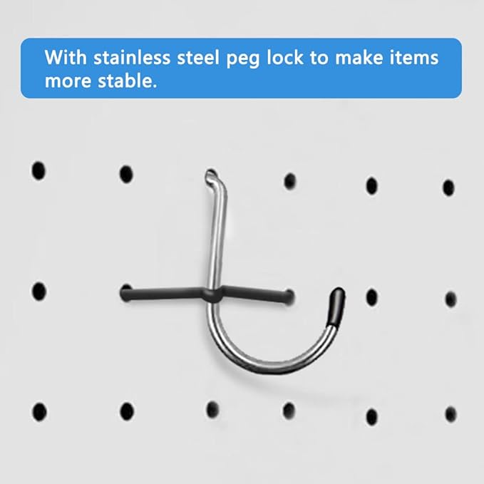 143PCS Pegboard Organizer Kit, Pegboard Hooks Set, 1/8 & 1/4 inch Assortment, Peg Board Bins, Peg Locks