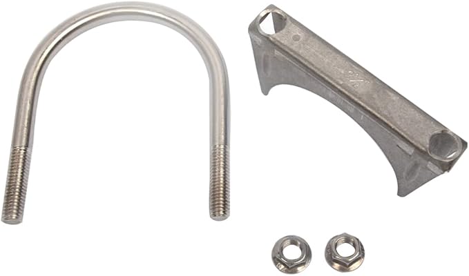 Universal Heavy Duty 3-1/2 Inch Stainless Exhaust Exhaust Clamp, 3.5” Exhaust U-Bolt Clamps Saddle Design with Reinforced Ribs