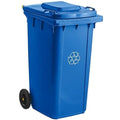 PRO&Family Wheeled Outdoor Trash Can Garbage Can Garage Trash Can for Restaurants/Hospitals/Offices/Back of House/Warehouses/Home (Blue, 50 Gallon)
