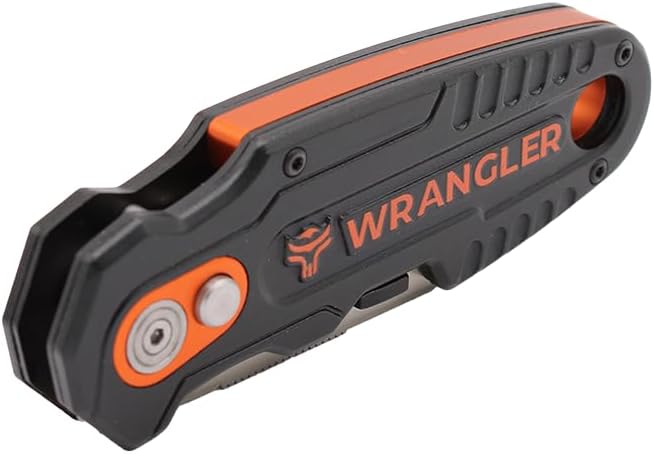 Folding Utility Knife - Flip Open Design - Heavy Duty Fixed Folding With 10 Blades, Blade Dispenser, Thumb Rest & Belt Clip - Work Knife For Carpenters