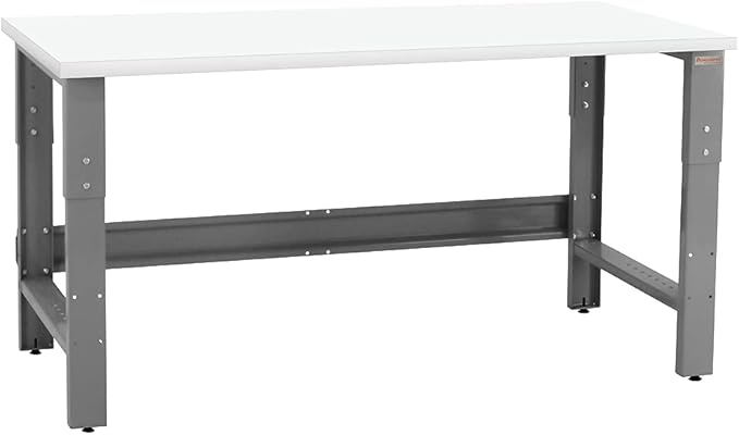 Table & Workbench: 1" Thick Laminate Top, Height Adjustable Bench - 30" D x 48" L x 30" - 36" H - by BenchPro