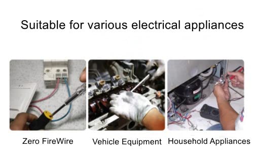 Fielect 3Pcs Tester Screwdriver, Voltage Detector Pen Light Circuit Tester Electric Test Pen Screwdriver AC/DC 100-500V