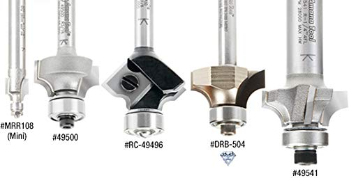 Amana Tool 49547 Carbide Tipped 4 Flute Corner Rounding, Beading, Round-Over Router Bit 1/4 R x 1-1/8 D x 7/16 x 1/4 Inch Shank