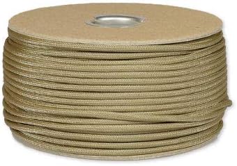The Paracord Store | Type III 550 Paracord - 250 FT Spool, Tan | Heavy Duty 7 Strand Tactical Paracord - USA Made Nylon Outdoor Parachute Cord for Camping, Fishing & More - Survival Cord