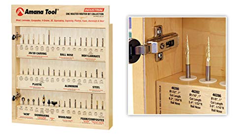 Amana Tool - AMS-CNC-52 - Master CNC Router Bit Collection, 52-Pcs 1/4" Shank