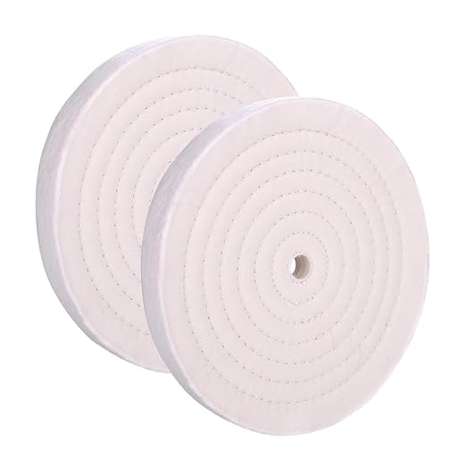 Buffing Polishing Wheel 10 inch Extra Thick Fine Cotton (70 Ply) for Bench Grinder with 3/4'' Arbor Hole,2 Pack