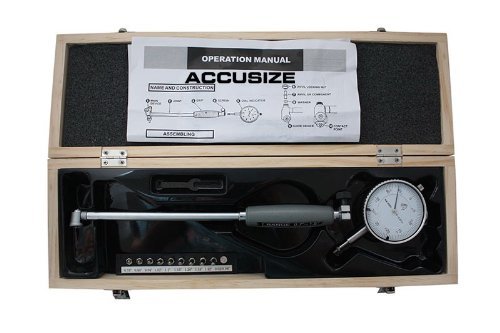 Accusize Industrial Tools 1.4-2.4'' x0.0005'' Dial Bore Gage, Stem Length 6'', Ee20-5024