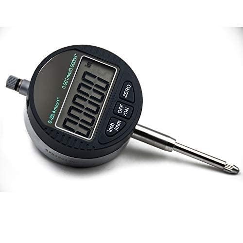 Electronic Digital Dial Indicator Gage Gauge Inch/Metric Conversion 0-1 Inch/25.4 mm 0.00005 Inch/0.001mm
