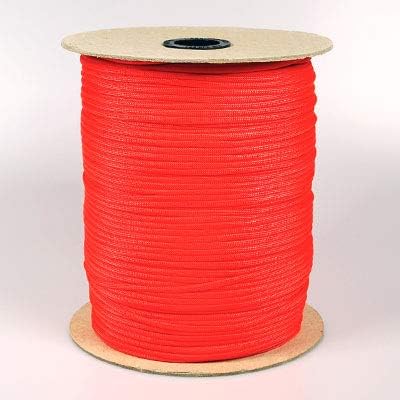 The Paracord Store | Type III 550 Paracord - 250 FT Spool, Neon Orange | Heavy Duty 7 Strand Tactical Paracord - USA Made Nylon Outdoor Parachute Cord for Camping, Fishing & More - Survival Cord