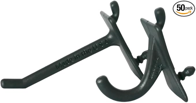 PegPro® J & 2" Hooks Kit for Modern Plastic or Metal Pegboard – Durable Plastic Pegboard Hooks - for Garage, Kitchen, Craft Room, and More (J & 2" Hooks - 50 Pack, Black)
