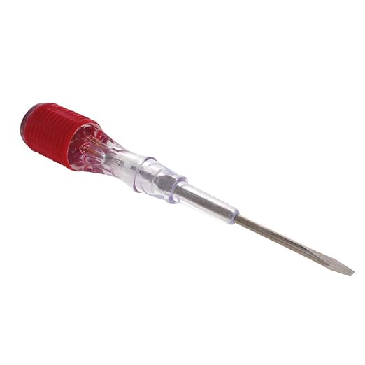 Fielect 5pcs Voltage Tester Voltage Detector Pen Circuit Tester Tool Steel Batch Slotted Test Pencil JRDB-859 AC/DC 100-500V Clear