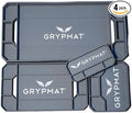 Grypmat Plus Grip Mat for Mechanics - Non-Slip Flexible Silicone Tool Tray - Tool Organizer for Tool Box - Magnetic-Free, Easy-to-Clean Tool Mat - QUAD S, M, L & XL, Gray