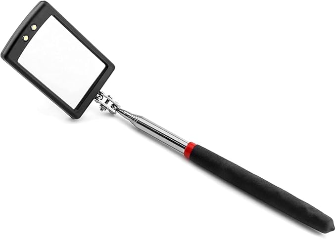 Inspection mirror telescoping with light Mirror practical addition to car repair, and anyone's toolbox Inspection Tool for Checking Vehicle, and Other Small Parts Extended (Inspection mirror-6PCS)