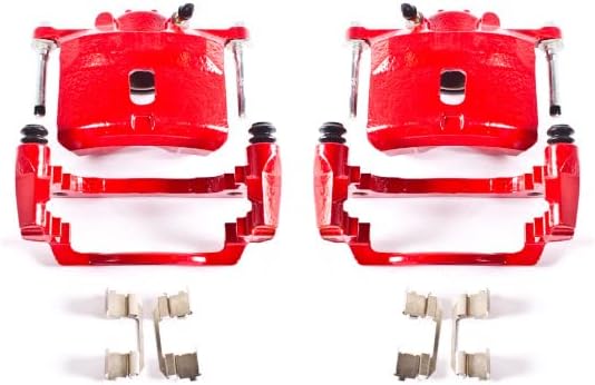 Power Stop Front S2658 Pair of High-Temp Red Powder Coated Calipers for Acura EL 2001-2005, Honda Civic 2001-2005 [Model Specific]