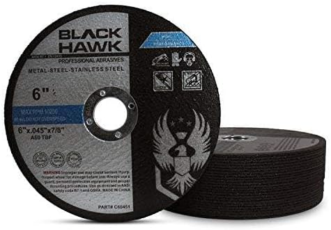 BHA Metal and Stainless Steel Thin Cut Off Wheels for Angle Grinders, 6” x .045” x 7/8” - 25 Pack