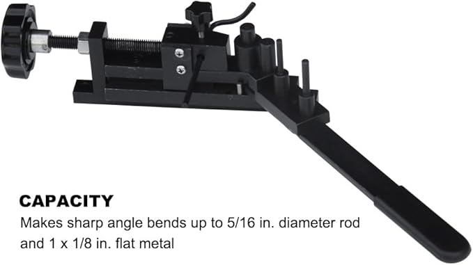 KAKA INDUSTRIAL Mini Universal Bender MUB-1 | Hardened Steel Wire and Flat Metal Bender | 5/16 inch Rod, 1x1/8 inch Flat