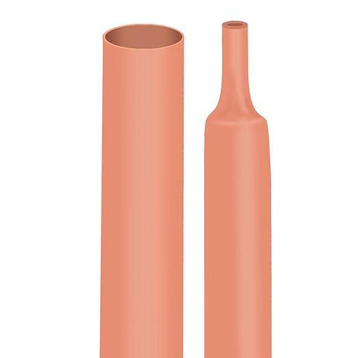 XHF 1/2 Inch 4Ft 3:1 Waterproof Heat Shrink Tubing Roll Marine Grade Adhesive Lined Heat Shrink Tube, Insulation Sealing Oil-Proof Wear-Resistant Orange