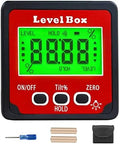 Digital Inclinometer Angle Finder Gauge, IP54 Digital Electronic Protractor Bevel Gauge, Inclinometer Angle Cube Level Box with LCD screen for Woodworking, Table Saw and etc