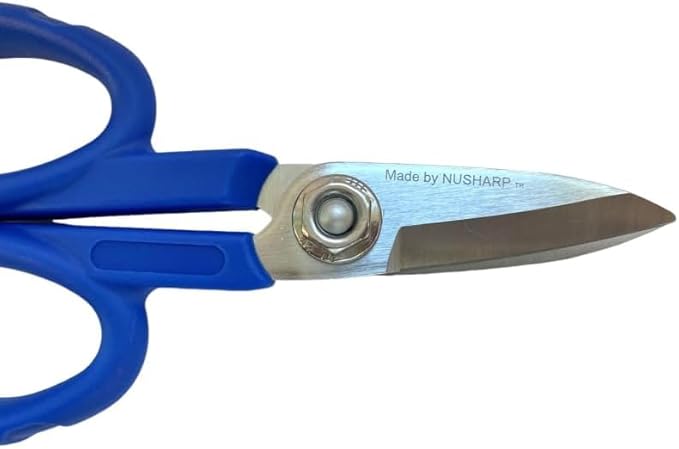 Elfcam® - 10 Pack Kevlar Fiber Optic Scissors, Super Multi Scissors Carbon Alloy Steel, Serrated Blade, Made by Nusharp, Set of 10