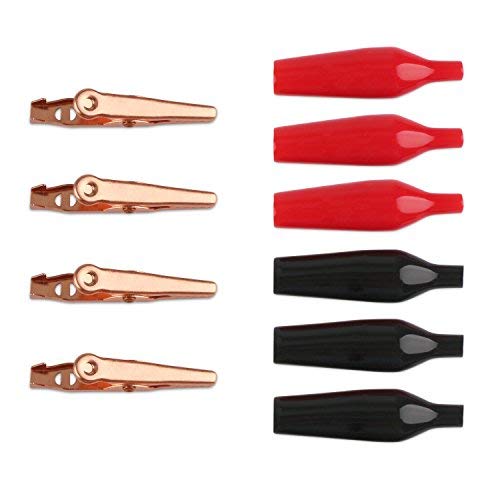 DROK Jumper Wires with Alligator Clips Electrical - 6pcs 45mm Large Pure Copper 19.6 inches/50cm Test Leads with Alligator Clips for Multimeter Electrical Testing