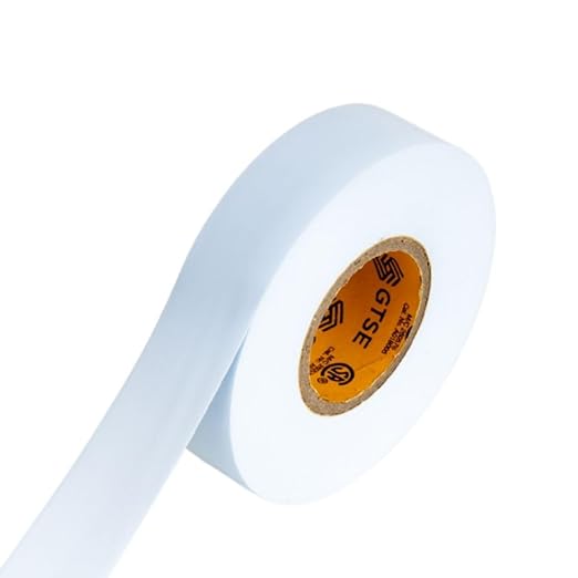 GTSE White Electrical Tape, 10 Rolls – Waterproof, Industrial Grade Vinyl, 3/4 in x 66ft– Strong Self-Adhesive PVC Electric Tape for Wire Insulation, 7 Mil, 600V – UL/CSA Listed