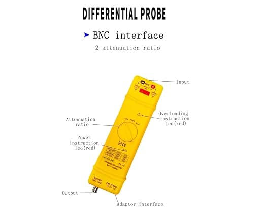 PINTECH High Voltage Differential Active Probe 1600V, 35MHz, 10X/100X Attenuation Rate Oscilloscope Probe DP-35