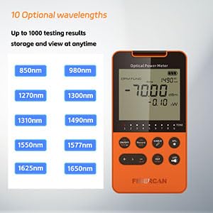 Optical Power Meter -70~+10dbm Built-in 10mW Visual Fault Locator Portable Optical Cable Tester Network Tools with RJ45 Remote
