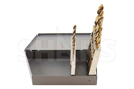 Shars 1/16-1/2" by 32nds 15 Pcs M35 Cobalt Heavy Duty Black & Gold Finish Jobber Drill Set 135° Point Angle 404-2205 P(