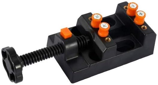 Universal Mini Drill Press Vise Clamp Table Bench Vice for Jewelry Walnut Nuclear Watch Repairing Clip On DIY Sculpture Craft Carving (Clamping Range: 0-2inch ABS)