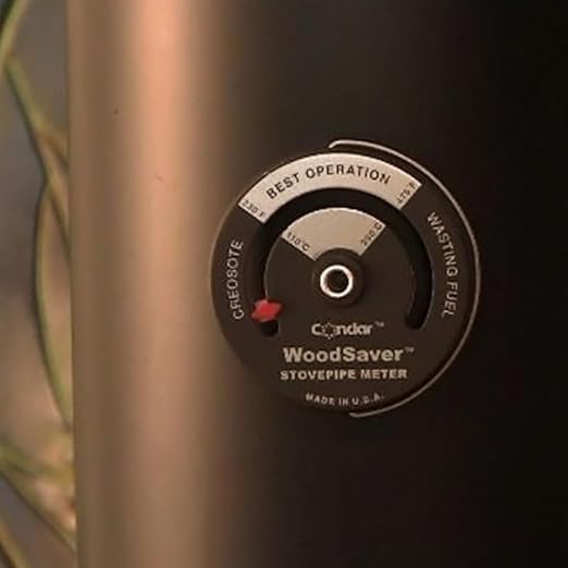 Condar Stove Pipe Thermometer – Magnetic Temperature Gauge for Wood Stove Flue Pipes, Monitors Heat Range & Creosote