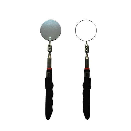 3pcs Telescoping Inspection Circular Mirror with 2 LED Inspection Mirror Mirror on a Stick extendable Mirror Automotive Mirror Large Inspection Mirror 360 Mirror