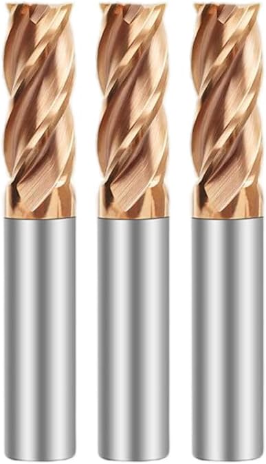 Metric Micrograin Carbide Square End Mill 4 Flute 3PCS 10.0 MM 【 ≈0.39370 inch】 HRC55° for Milling Alloy Steels Hardened Steel, Metal & More Mill Bits Sets for Professionals & DIYers