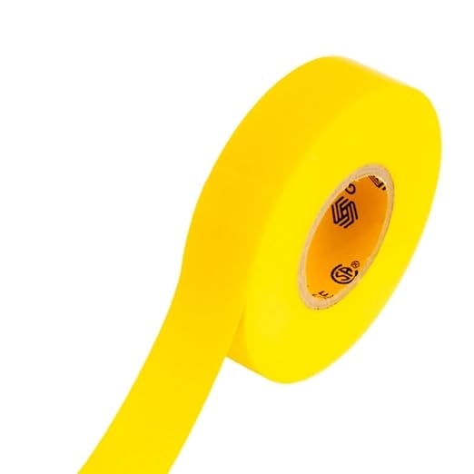 GTSE Yellow Electrical Tape, 3-Pack – Waterproof, Industrial Grade Vinyl, 3/4 in x 66ft– Strong Self-Adhesive PVC Electric Tape for Wire Insulation, 7 Mil, 600V – UL/CSA Listed