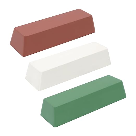 Buffing Polishing Cutting Compounds 20 Oz.Kit-Green Fine/White Medium/Red Coarse,for Stainless Steel Aluminum Jewelry - 3 Pcs