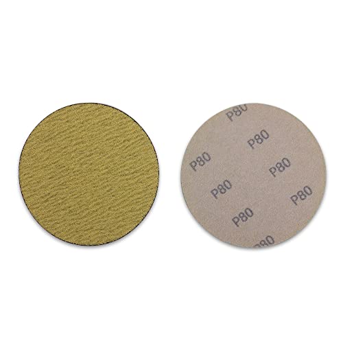 BHA 5" Inch No Hole Hook and Loop Sanding Discs for Orbital DA Sanders - 100 Pack (120 Grit)