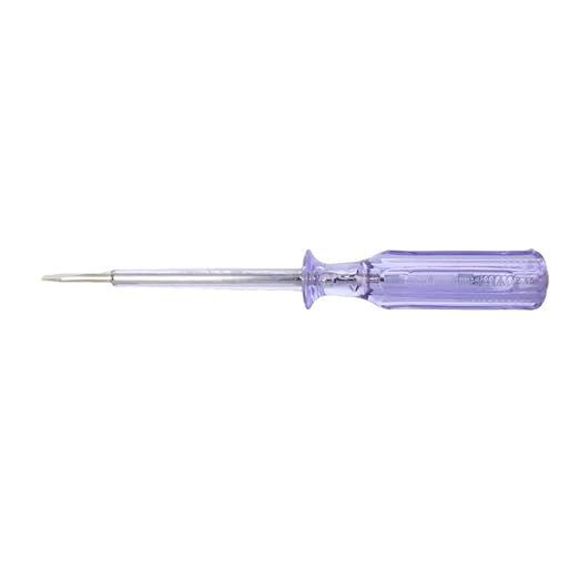 Fielect 5pcs Voltage Tester Voltage Detector Pen Circuit Tester Tool Flat-Blade Slotted Screwdriver Test Pen JRDB-936 AC/DC 100-500V Purple Clear