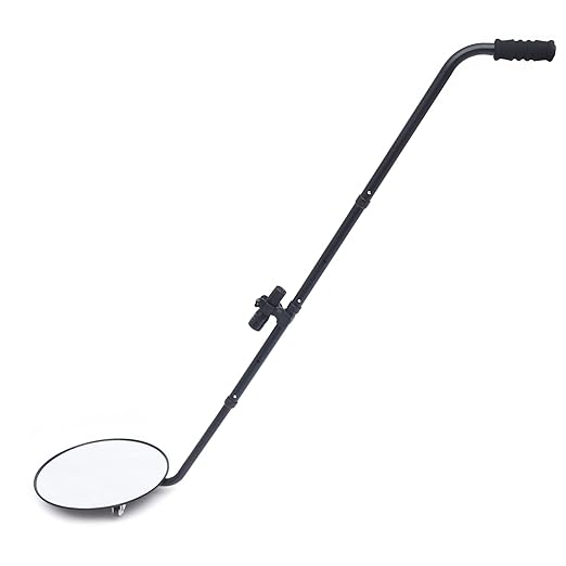 12-Inch LED Vehicle Inspection Mirror with 9 Lights,35" - 47" Retractable Extension Mirror for Car Undercarriage, Truck & Equipment Inspection, with Carrying Case