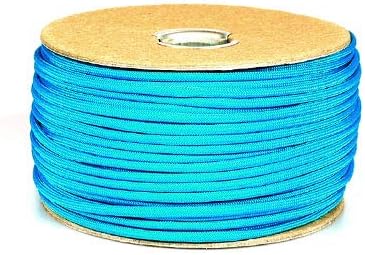 The Paracord Store | Type III 550 Paracord - 250 FT Spool, Neon Turquoise | Heavy Duty 7 Strand Tactical Paracord - USA Made Nylon Outdoor Parachute Cord for Camping, Fishing & More - Survival Cord