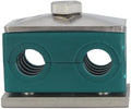 1/2'' Twin Series Pipe Clamp, Polypropylene with Galv Plated Steel Hardware, Weld Mounting