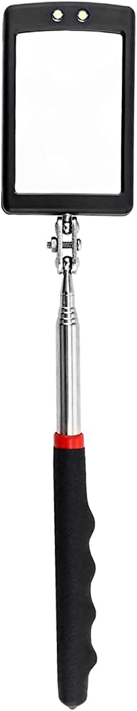 Inspection mirror telescoping with light Mirror practical addition to car repair, and anyone's toolbox Inspection Tool for Checking Vehicle, and Other Small Parts Extended (Inspection mirror-2PCS)