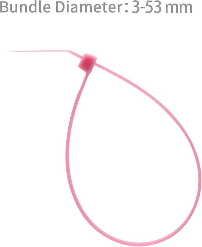 XINGO 1000 PCS 8 inch Cable Zip Ties, 18lb Strength, Small Tie Wraps Self-Locking Nylon Zip Ties for Indoor and Outdoor Use (Pink)