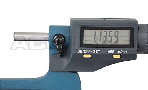 Accusize Industrial Tools 1-2''/25-50mm x 0.00005''/0.001mm 2 Key Electronic Digital Outside Micrometer, mm/inch, Metric/Imperial, Md71-0002