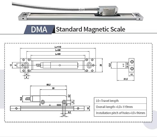 12”x24 x14 3 Axis DRO Digital Readout Display DRO Magnetic Scale DRO Set 5um for Lathe Milling Bridgeport Knee Mill