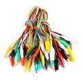 Alligator Clip Test Leads - 50cm Multicolor Wire Jumpers with 4.5cm Electrical Clips, Assorted Red Yellow Green Black White,10-Pack for Electrical Testing Electronic Experiments